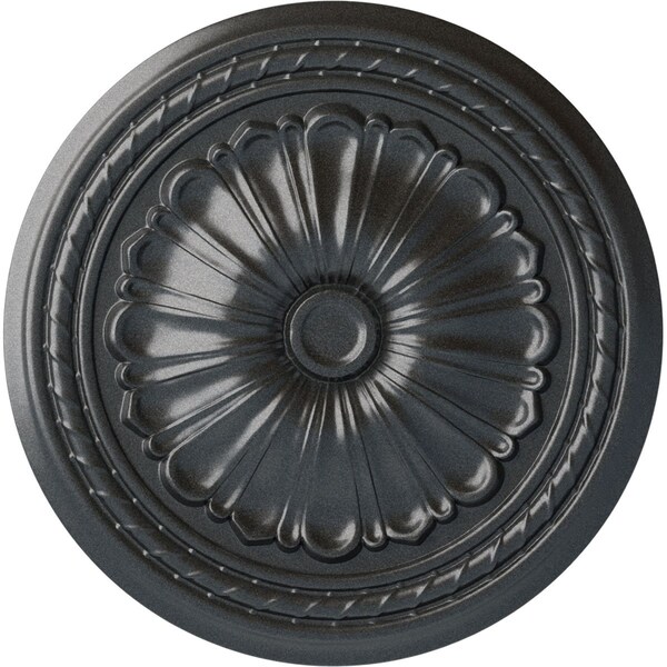 Ekena Millwork Alexa Ceiling Medallion (Fits Canopies up to 2 7/8"), Hand-Painted Pewter, 20 1/2"OD x 1 7/8"P CM20ALPES - main